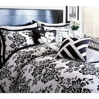 Lauryn Saten Duvet Set, crno -bijeli