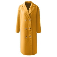 Moderna jakna za žene, modni vuneni kaput dugih rukava s dvostrukim gumbima za jesen i zimu