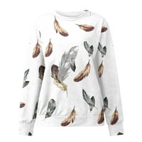 Ženske Ležerne proljetne / jesenske majice s modnim printom u boji lagana majica s okruglim vratom dugih rukava pulover običnog kroja