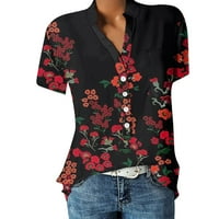 Ženske modne majice s dubokim dekolteom u obliku slova u, kratkih rukava, obična ležerna široka osnovna majica
