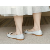 Ženske cipele s ravnim potplatom, udobne cipele, neklizajuće ravne cipele, večernje lagane modne navlake u srebrnoj boji 5