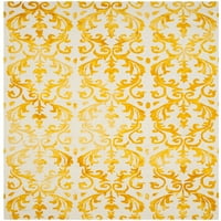 Tepih s cvjetnim uzorkom obojen bojom U boji od Bjelokosti, zlato, 4' 6'