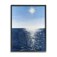 Stupell ljetna sunčeva svjetlost Ocean Reflection Fotografija crna uokvirena umjetnička print zidna umjetnost