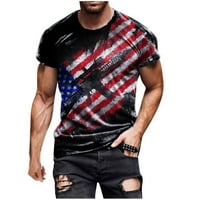 Muška majica američke zastave SAD-a, ljetna ležerna majica kratkih rukava s grafičkim printom od 3 inča, vrhovi za vježbanje mišića,