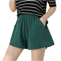 Kratke hlače za ženeženske ljetne modne široke Ležerne jednobojne vojnozelene kratke hlače u boji
