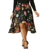 Ženska šifonska midi suknja A kroja s visokim strukom s elastičnim pojasom u donjem dijelu Europe