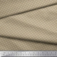 Smeđa pamučna tkanina od batista u širini dvorišta s umjetničkim geometrijskim tiskom