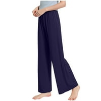 Ženske ljetne široke široke hlače s draperijom visokog struka ravne hlače Ležerne hlače sive hlače ae
