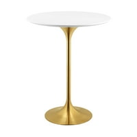 Barski stol od 28 s okruglim drvenim vrhom u zlatno bijeloj boji