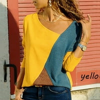 rasprodaja ženskih majica u kontrastnoj boji, Majica s dugim rukavima u žutoj boji, Majica s dugim rukavima, majica s dugim rukavima,