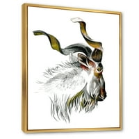 DesignArt 'Crno -bijeli portret koza II' Farmhouse Farmated Canvas Wall Art Print
