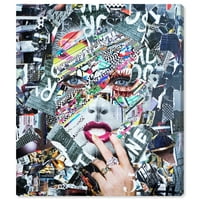 Avenue Avenue Moda i glam zidne umjetničke platnene otiske 'Katy Hirschfeld - Portreti femme fatale' - siva, ružičasta