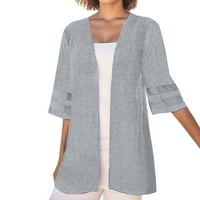 Kardigani, Ženske elegantne casual bluze Plus size, siva jakna, e-mail