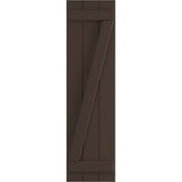 Ekena Millwork 1 8 W 79 H TRUE FIT PVC Tri ploča pridružena je ploča-n-batten kapke W Z-Bar, Raisin Brown