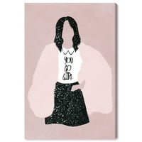 Wynwood Studio Canvas Goi Girl Silhouette Fashion and Glam Outfits Wall Art Canvas Print Pink Pastel Pink 16x24