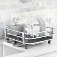 Veliki aluminijski kuhinjski sudoper, stalak za sušenje posuđa, pladanj za sušenje, siva