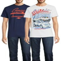 Chevrolet Corvette & Camaro Muška i velika muška grafička majica, 2-pack