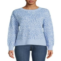 Vremenski i TRU ženski uzorak džemper s dugim rukavima, laganim, veličinama xs-xxxl