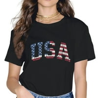 Majica s američkom zastavom, ženska modna ležerna Majica kratkih rukava s okruglim vratom, domoljubni poklon