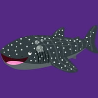 Slatki kit morski pas sa zabavnom ilustracijom iz crtića, Ženska majica bez rukava s grafičkim printom ljubičasti vrijesak - dizajn