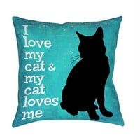 Volim svoju mačku zatvoreni jastuk