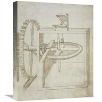 u . Folio-mlin koji pokreće vodeni kotač M. C. umjetnička gravura-Francesco Di Giorgio Martini