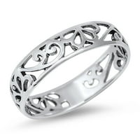 Ženski prsten s filigranskim dizajnom, prsten od srebra, Nakit za žene i muškarce, Veličina 11