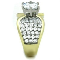Ženski prstenovi dvobojni prsten od nehrđajućeg čelika s kubičnim cirkonijskim Cirkonijama u prozirnoj boji 91547