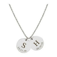 Personalizirana srebrna ogrlica s početnim datumom - Majčin dan poklon za mamu - gravatni nakit za nju - Privjesni privjesak prilagođene