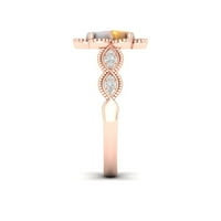 Imperijalni dragulj 10K ružičasto zlato srebrni rez stvoren Opal stvoren bijeli safirski cvijet puknuo ženski koktel prsten