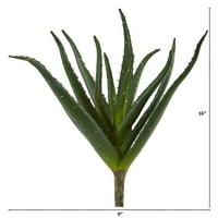 Gotovo prirodno 16 Aloe Umjetna biljka, zelena