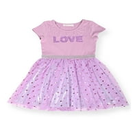 Mlade Hearts Girls Slitter Glitter Mesh Tutu, veličina 4-6x