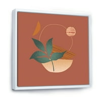 DesignTart 'Oblici i tropske listove siluete iii' Moderni uokvireni platno zidni umjetnički tisak