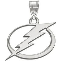 Logoart Sterling Silver Rhodium obloženi NHL Tampa Bay Lightning Medium privjesak