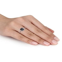 Zaručnički prsten od bijelog zlata od 14 karata s crno-bijelim dijamantom od 1 karata