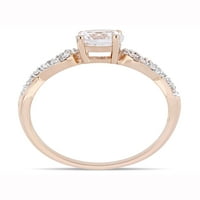 Vjenčani prsten Infinity s bijelim сапфиром i dragulj T. W od ružičastog zlata 10 karata, stvorena tvrtka Carat T. G. W.