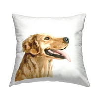 Portret nasmiješenog psa Labradora na ležernoj bijeloj pozadini dizajn jastuka Victoria Barnes
