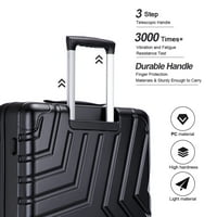 Putna prtljaga od 16 - tvrdi kofer - prtljaga s kotačima koji se okreću u kotačima-Crna