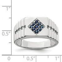 Muški prsten od čistog srebra s plavim safirom i plavim rujanskim draguljem, veličina prstena 10