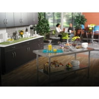 Kuhinjski stol za kuhanje i radni stol za komercijalne namjene od nehrđajućeg čelika-Dostupno u više veličina - 36 30 35 - Srebro