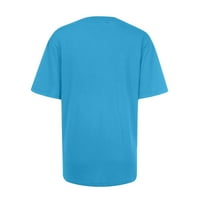 Majica za žene, cvjetne majice, Ležerne majice kratkih rukava, Majice, bluza, rasprodaja, Plava