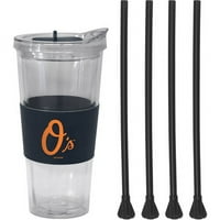 22oz MLB Baltimore Orioles Straw Tumbler s obojenim zamjenskim slamkama propelera