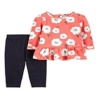 Carterovo moje dijete ruffle fleece Top & Taggings, Outfit Set