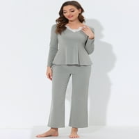 Jedinstvene ponude za žensku pidžamu pletena s čipkastim rastezljivim salonom za noćnu odjeću setovi za spavanje