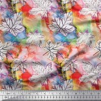 Tekstura viskozne tkanine od Georgette i javorovog lišća s printom zanatska tkanina široka dvorišta