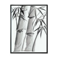 DesignArt 'Vintage crno -bijeli bambus iv' Tradicionalno uokvireno platno zidno umjetnički tisak