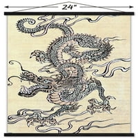 Zidni plakat japanskog zmaja u magnetskom okviru, 22.375 34