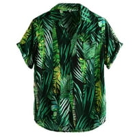 Muške košulje Muška havajska široka odjeća za plažu s printom, ležerna košulja na kopčanje kratkih rukava, muške košulje u zelenoj