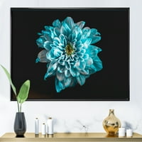 DesignArt 'Zatvori cvijeta s tradicionalnim uokvirenim platnenim platnenim tiskom bijele i plave latice