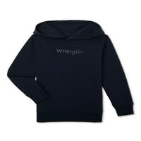 Wrangler Boys Fleece logotip s kapuljačom s kapuljačom, veličinama 4- & Husky
